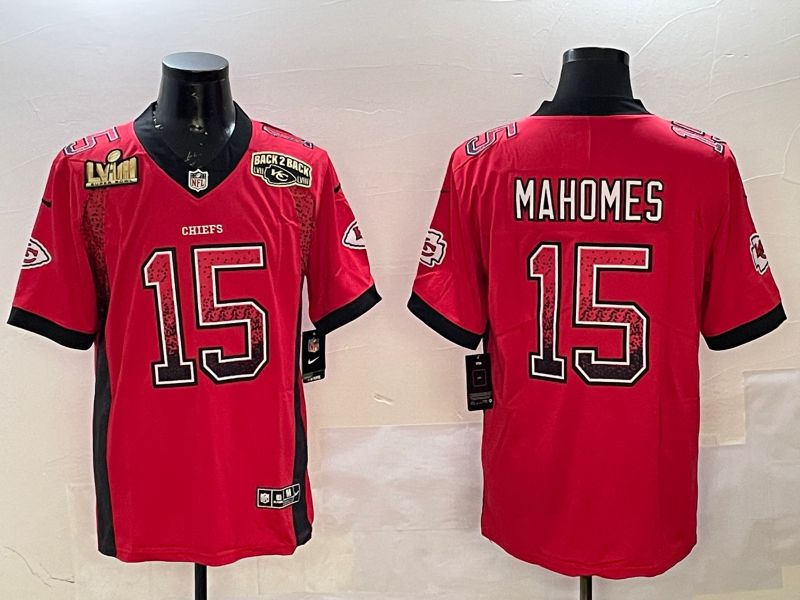 Men Kansas City Chiefs #15 Mahomes Red 2025 Nike Drift Fashion Color Rush Limited NFL Jersey style 6